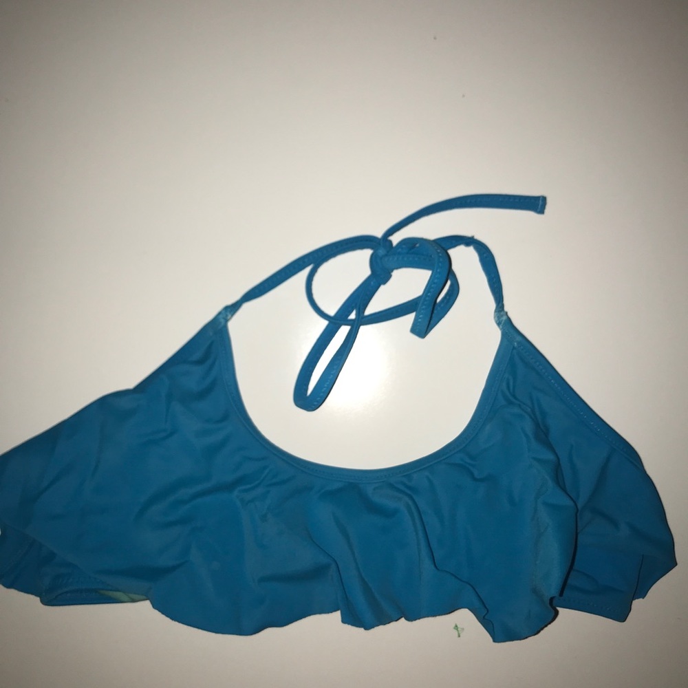 Blue ruffle bathing suit